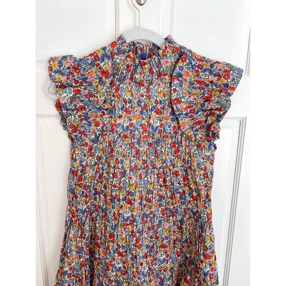 SEA NEW YORK Tuckernuck Multi Hanna Park Liberty Flutter Sleeve Cotton Dress XS - Picture 9 of 16